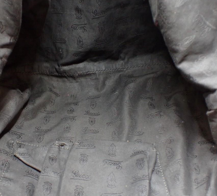 Gucci Pelham GG Canvas Marrón Oscuro / Berenjena · Piel trenzada · Gran formato