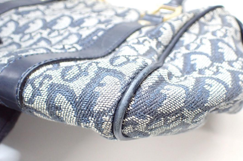 Christian Dior Trotter Bowling Handbag en Lona y Piel Azul Marino