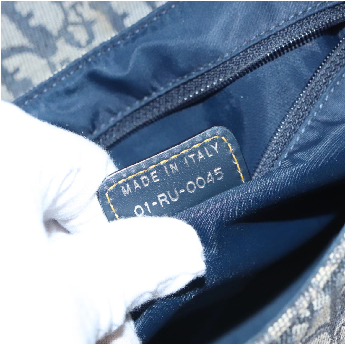 Dior Saddle Bag en lona Oblique azul marino -bajo pedido