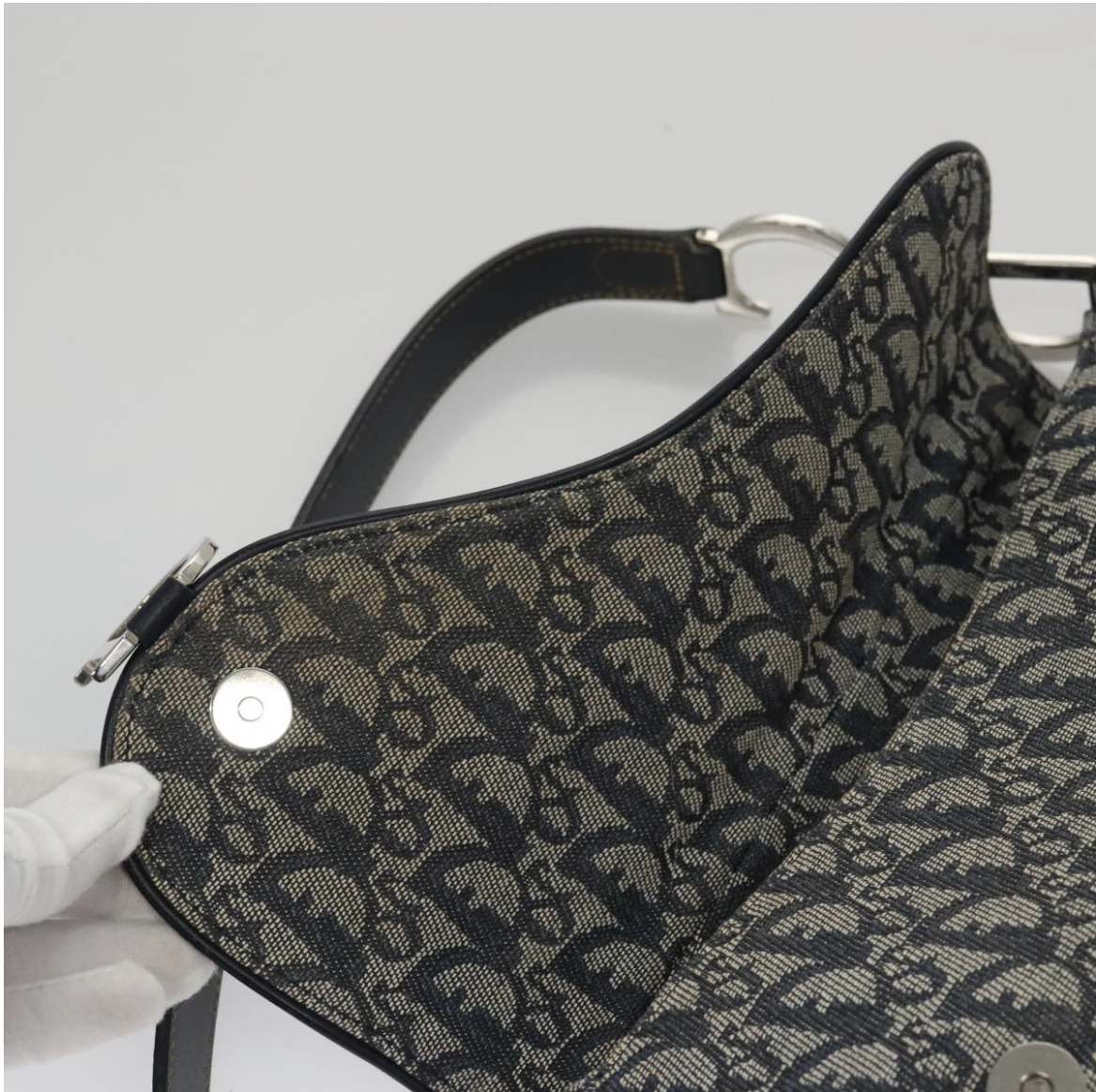 Dior Saddle Bag en lona Oblique azul marino -bajo pedido