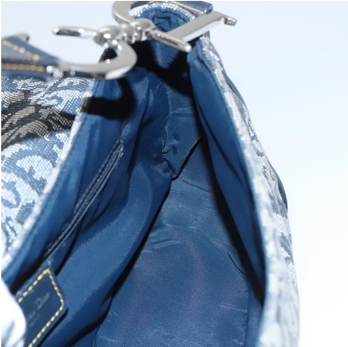 Dior Saddle Bag en lona Oblique azul marino -bajo pedido