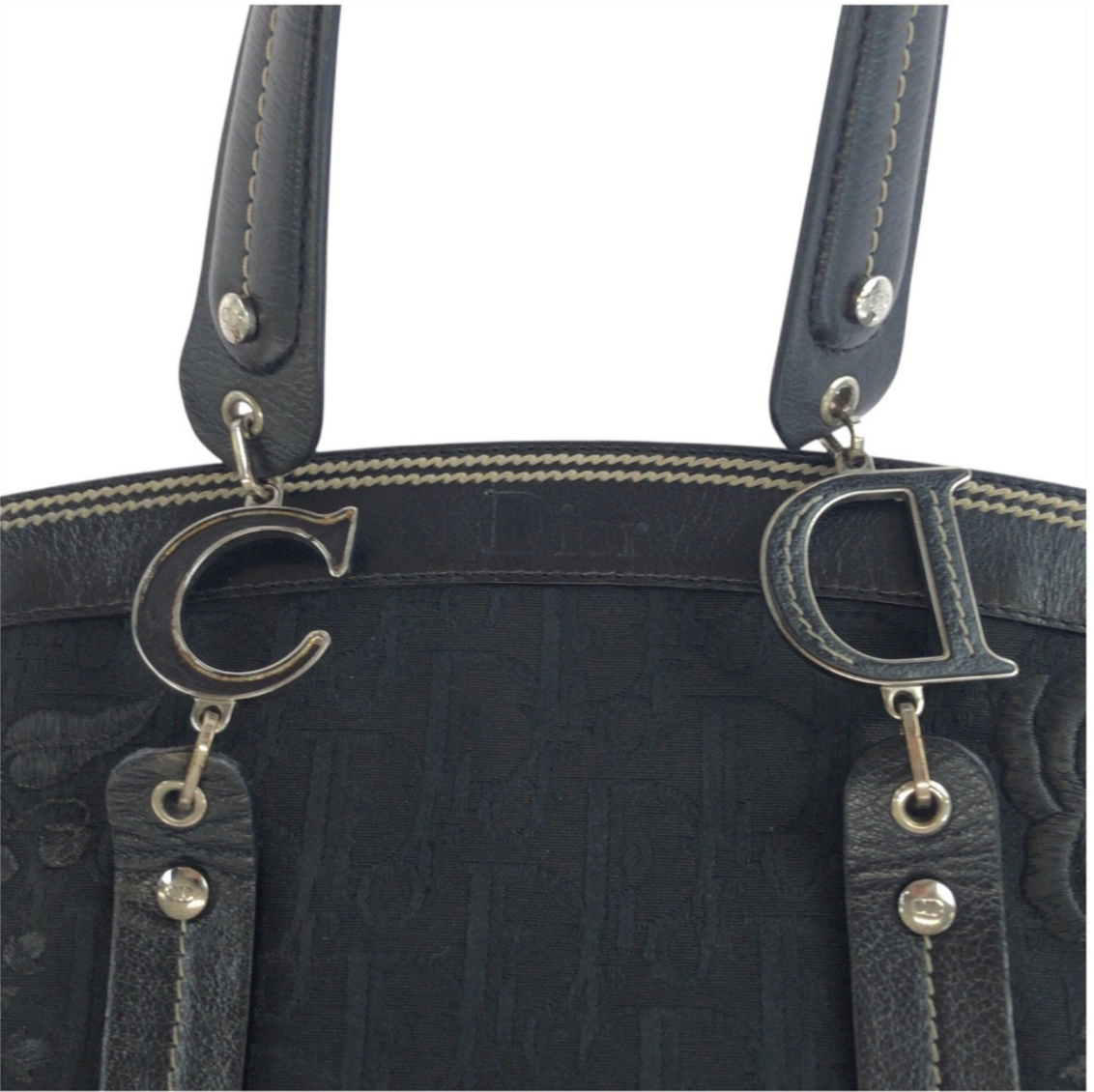 Dior Flower Bag Lona Negra