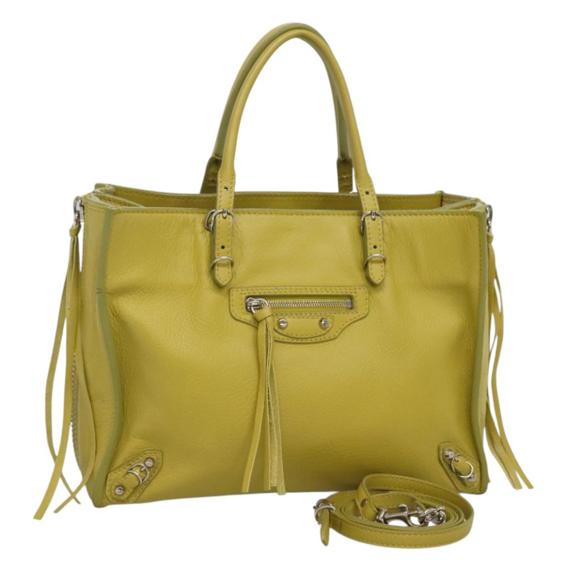 Balenciaga Papier Amarillo mostaza con bandolera