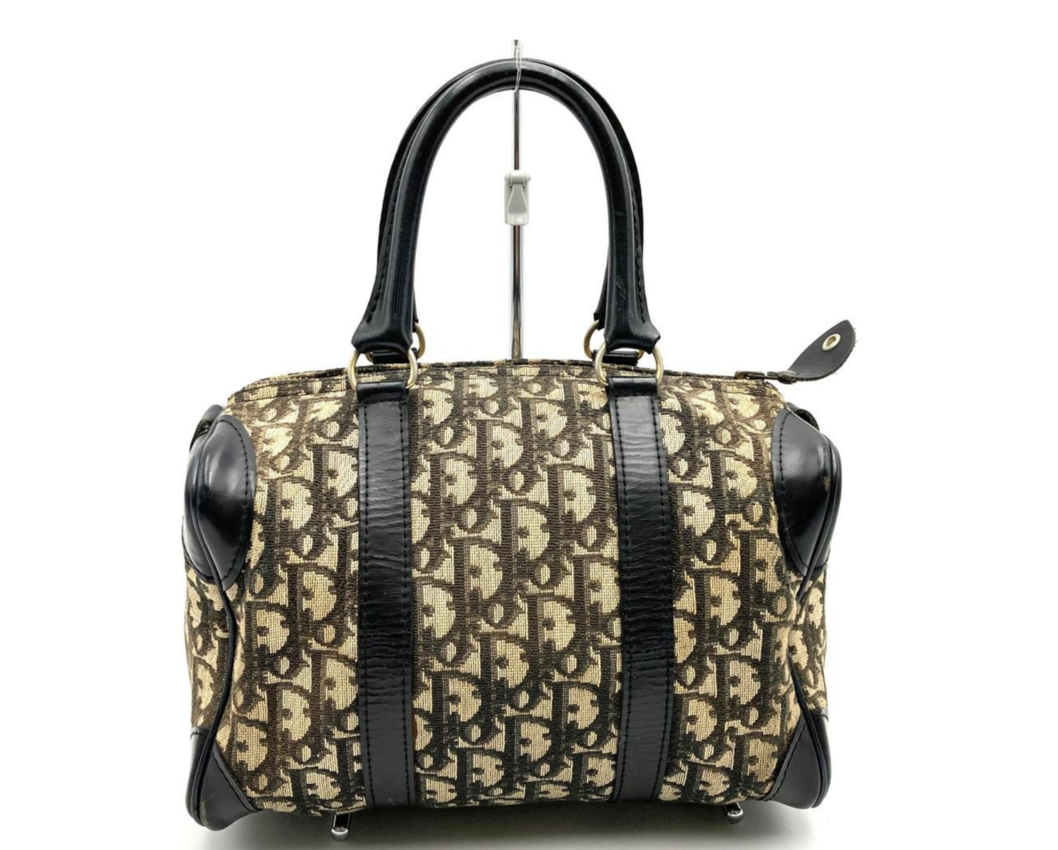 Dior Trotter Canvas Beige con Esquinas en Piel Negra