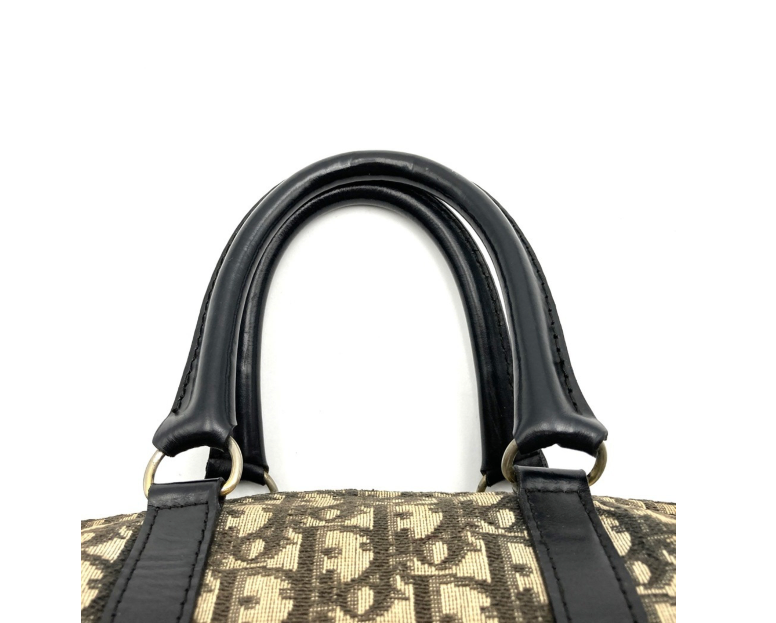 Dior Trotter Canvas Beige con Esquinas en Piel Negra