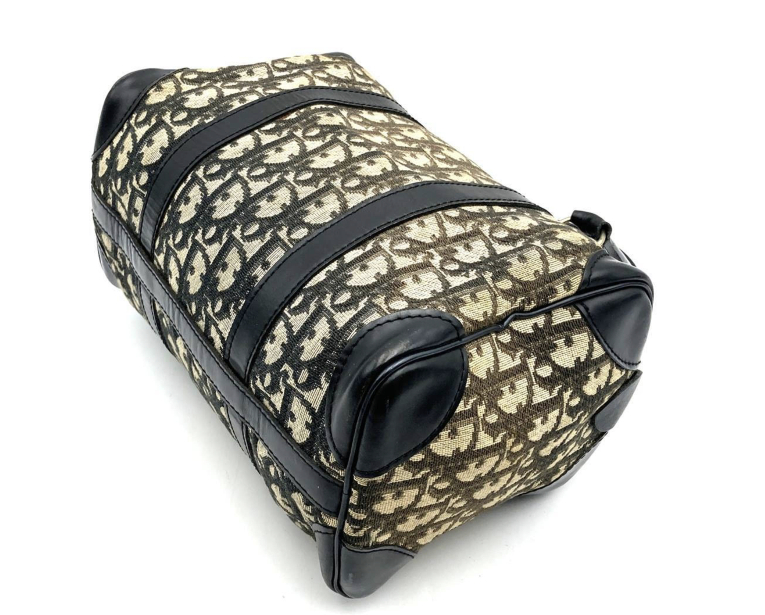 Dior Trotter Canvas Beige con Esquinas en Piel Negra
