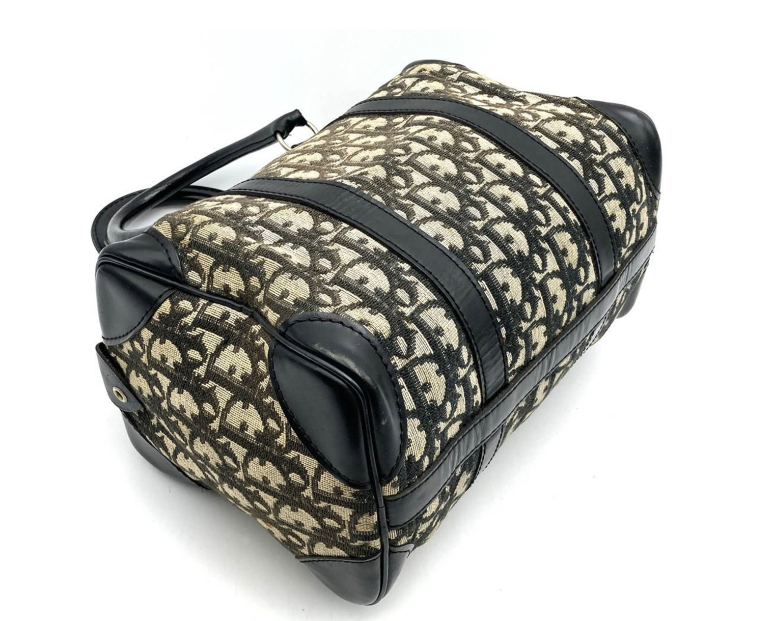 Dior Trotter Canvas Beige con Esquinas en Piel Negra