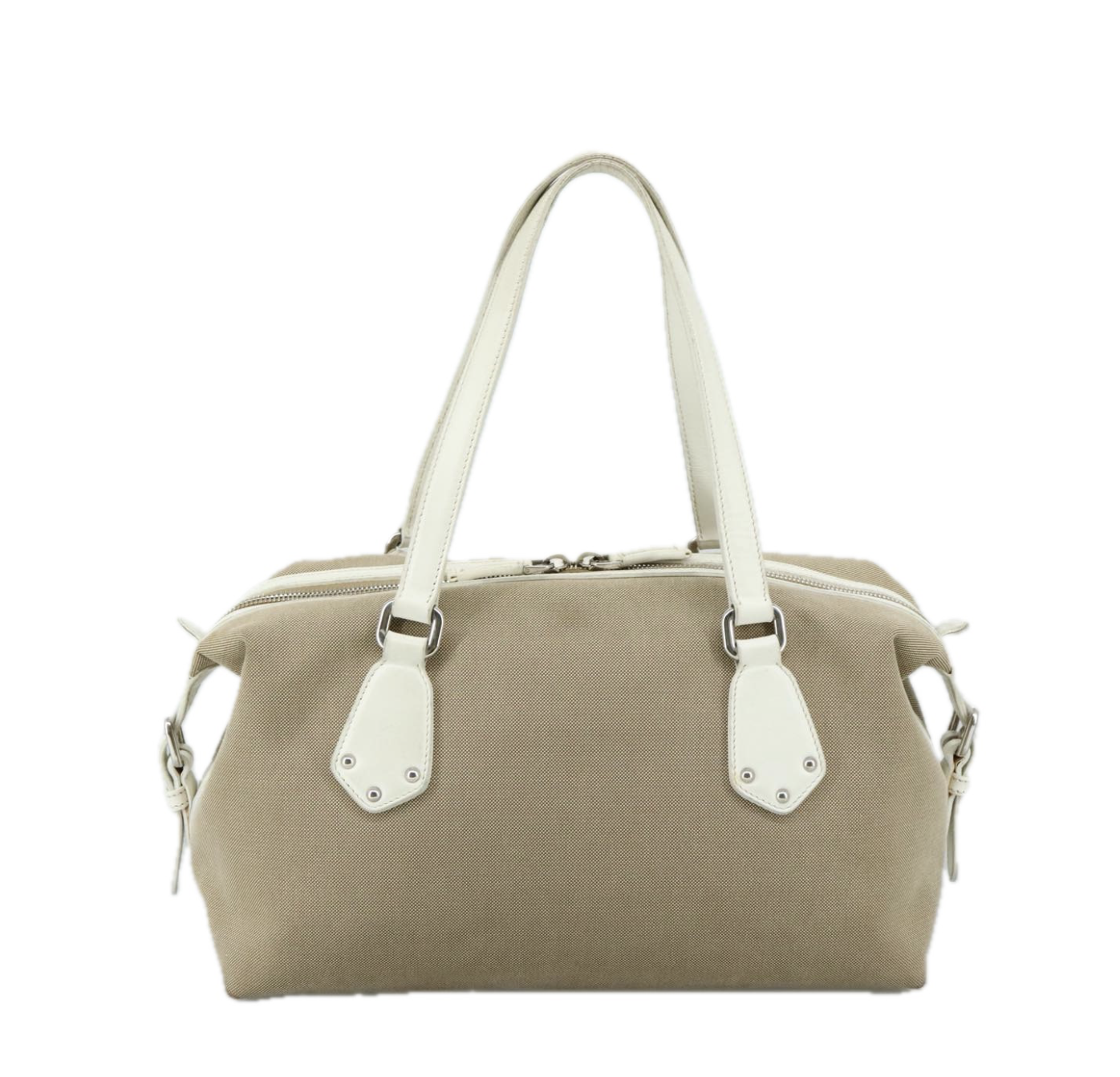 Prada Logo Jacquard con asas blancas