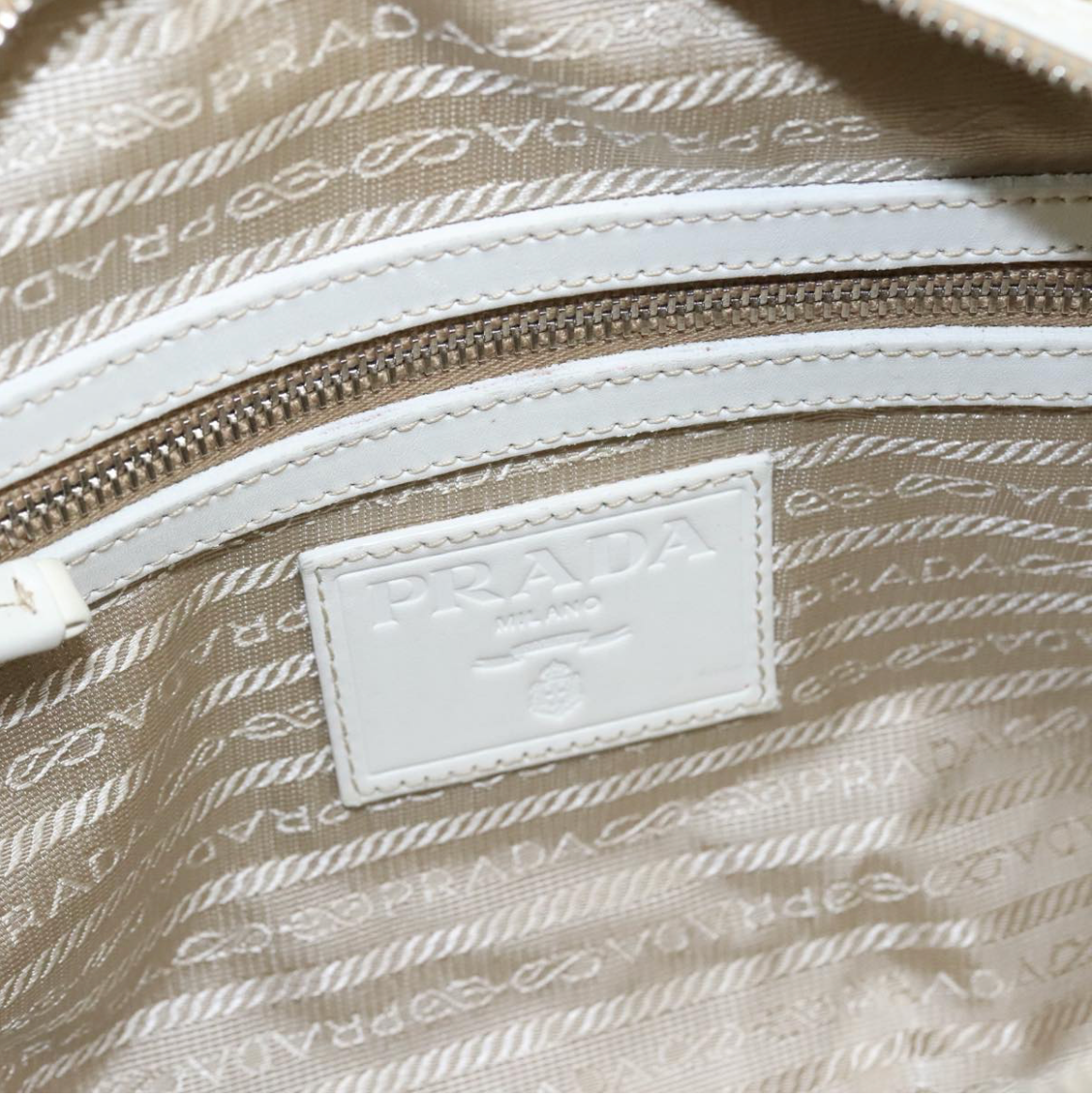Prada Logo Jacquard con asas blancas