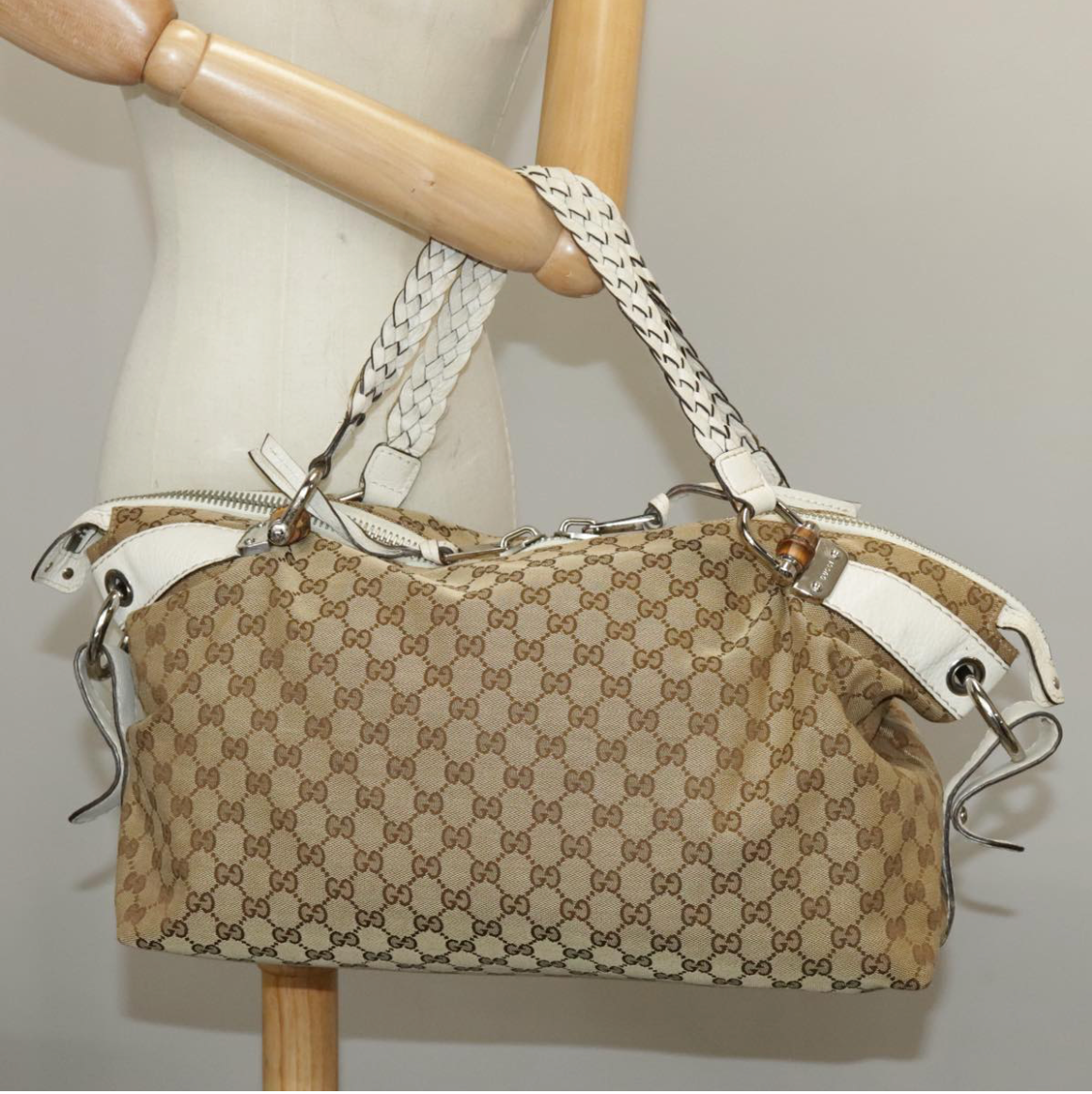 Gucci Bamboo en canvas beige