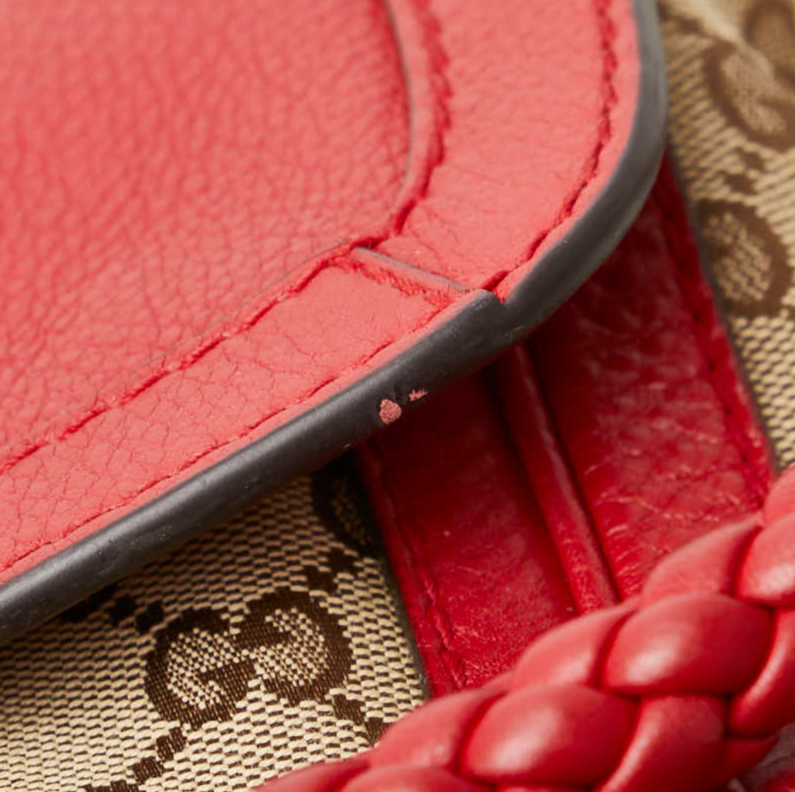 Gucci Bella en canvas beige con detalles rojos