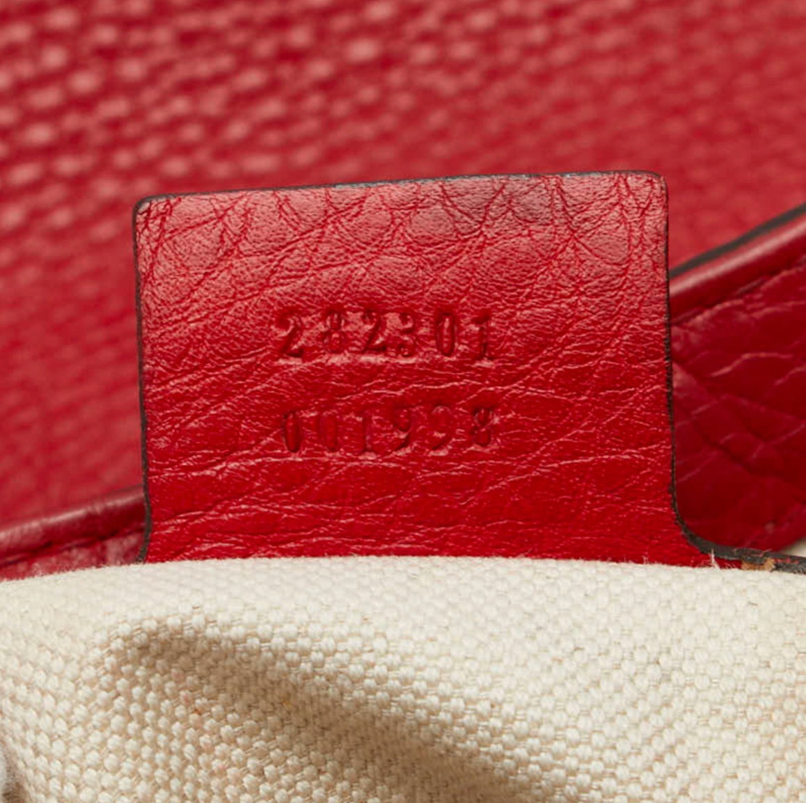 Gucci Bella en canvas beige con detalles rojos