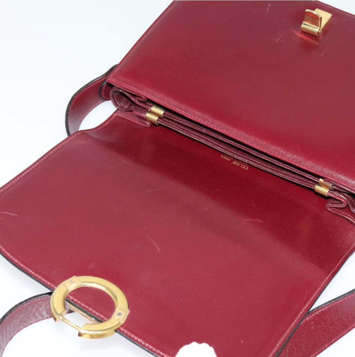 Céline Shoulder Bag en piel roja