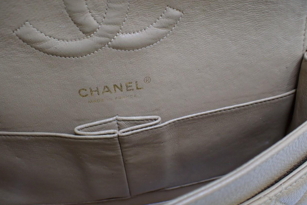 Chanel Timeless 25 Beige Caviar Skin Double Chain