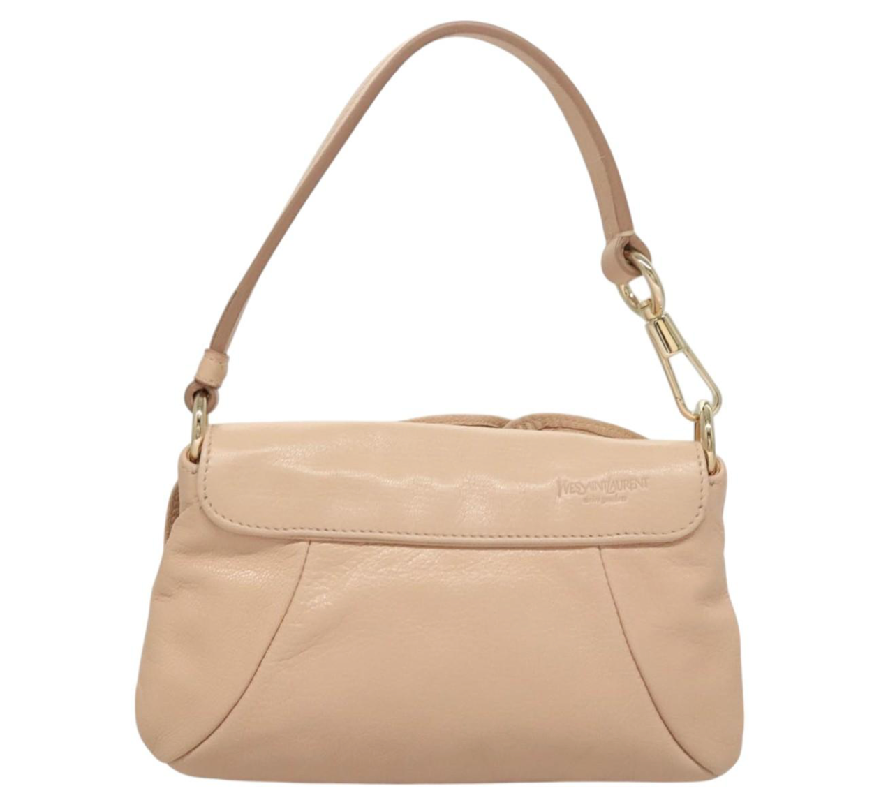 Clutch Yves Saint Laurent beige rosado en piel