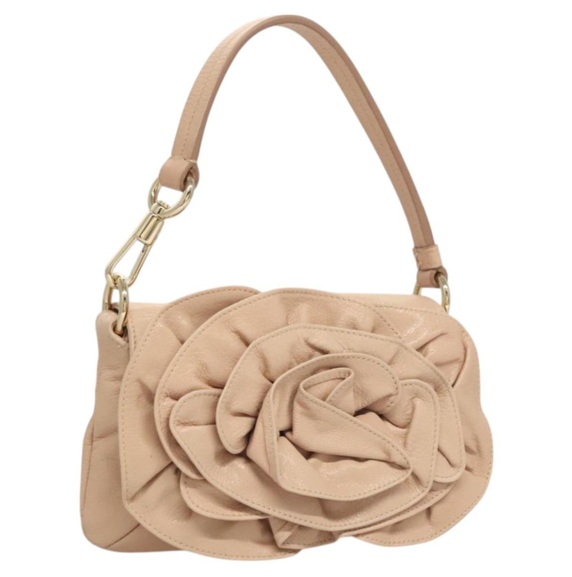 Clutch Yves Saint Laurent beige rosado en piel