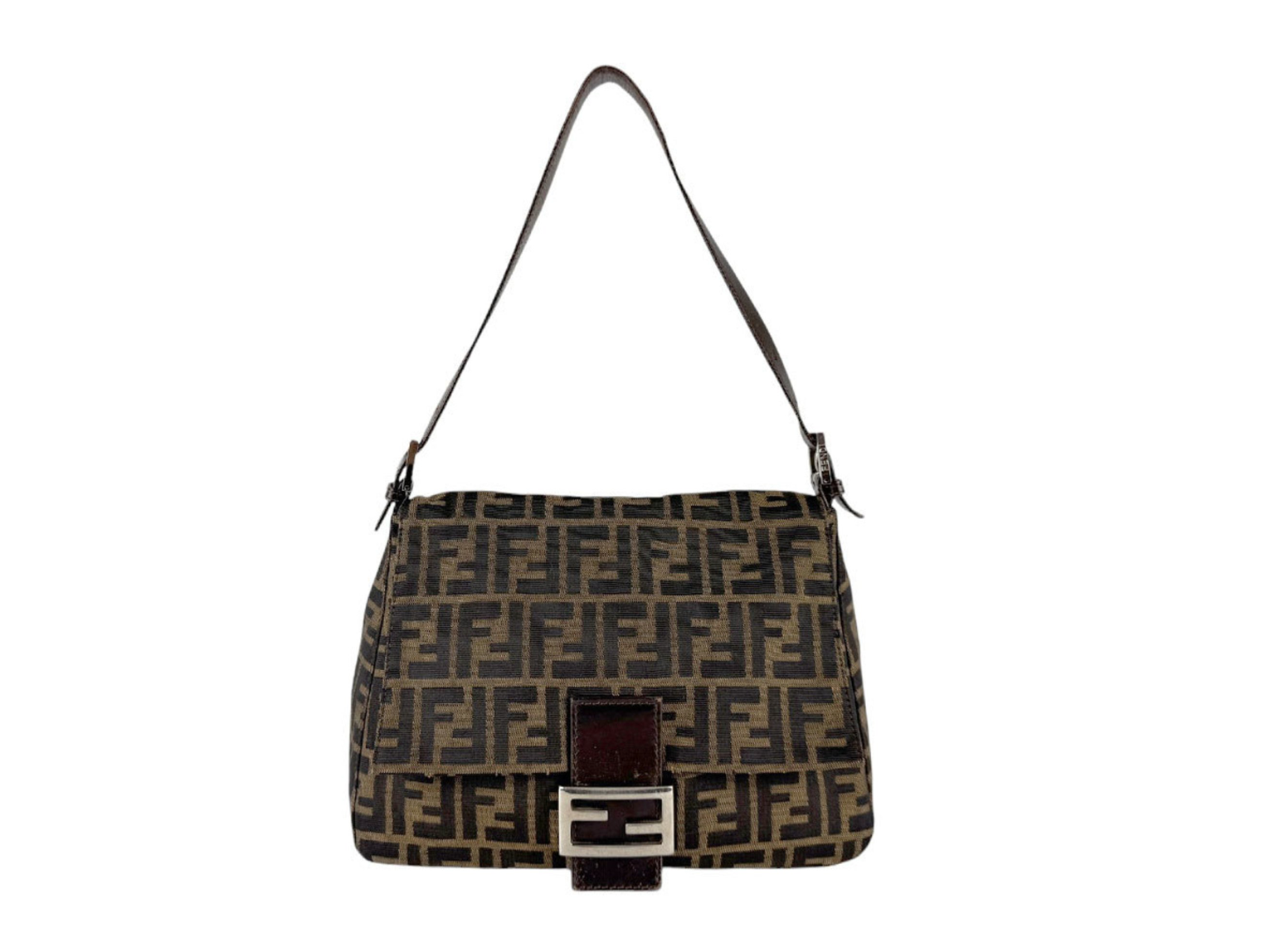 Fendi Mamma Baguette en canvas marrón