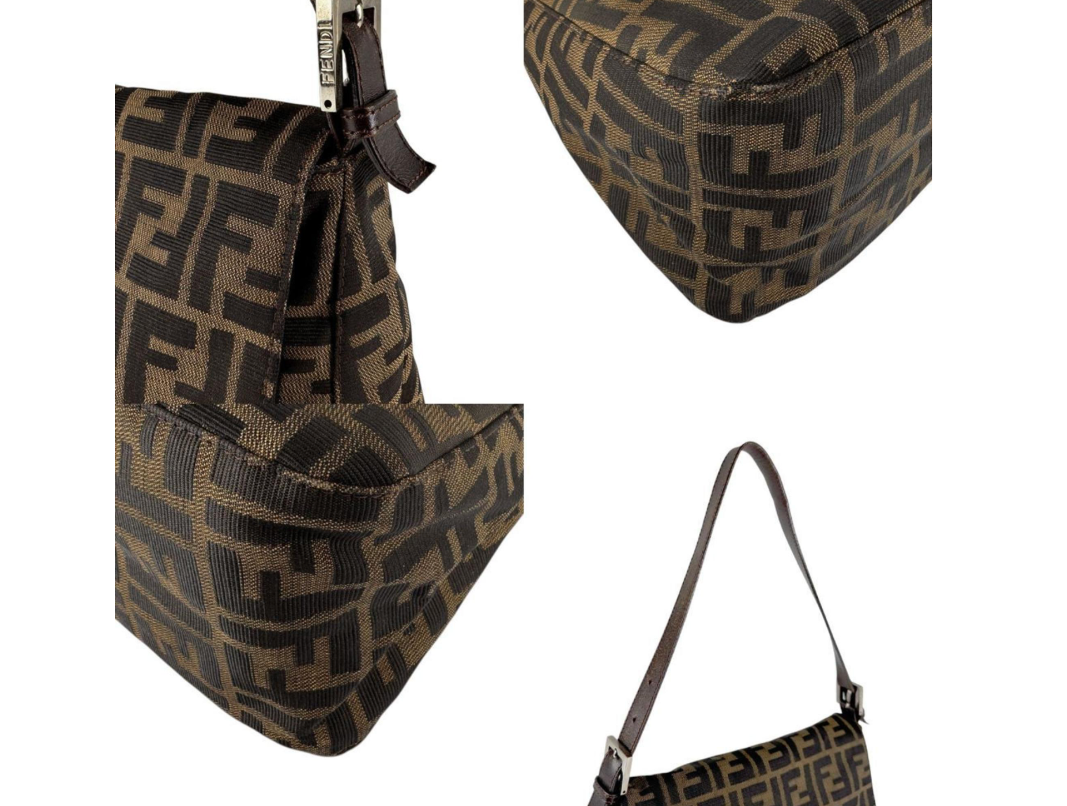 Fendi Mamma Baguette en canvas marrón