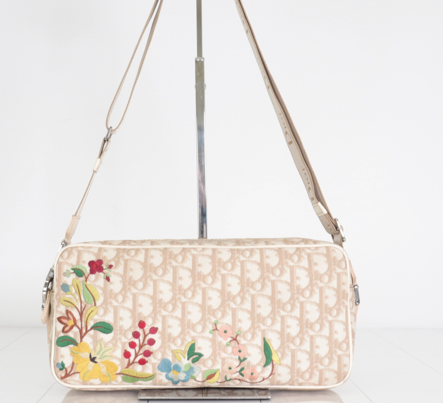 Christian Dior Trotter Beige Floral Embroidery