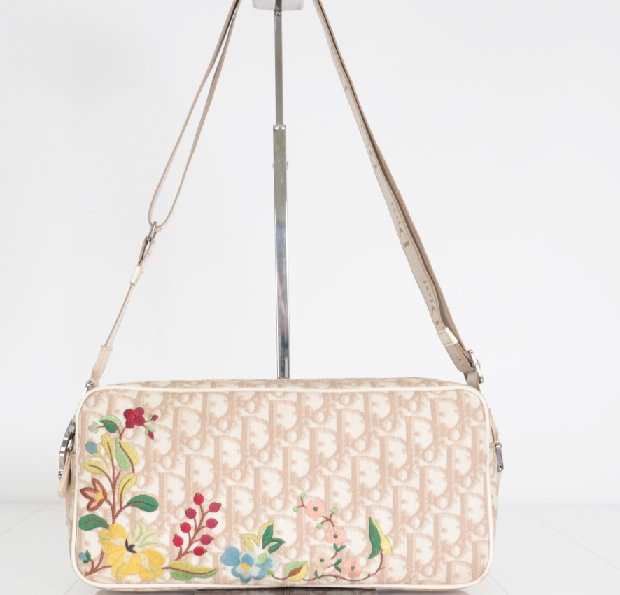 Christian Dior Trotter Beige Floral Embroidery
