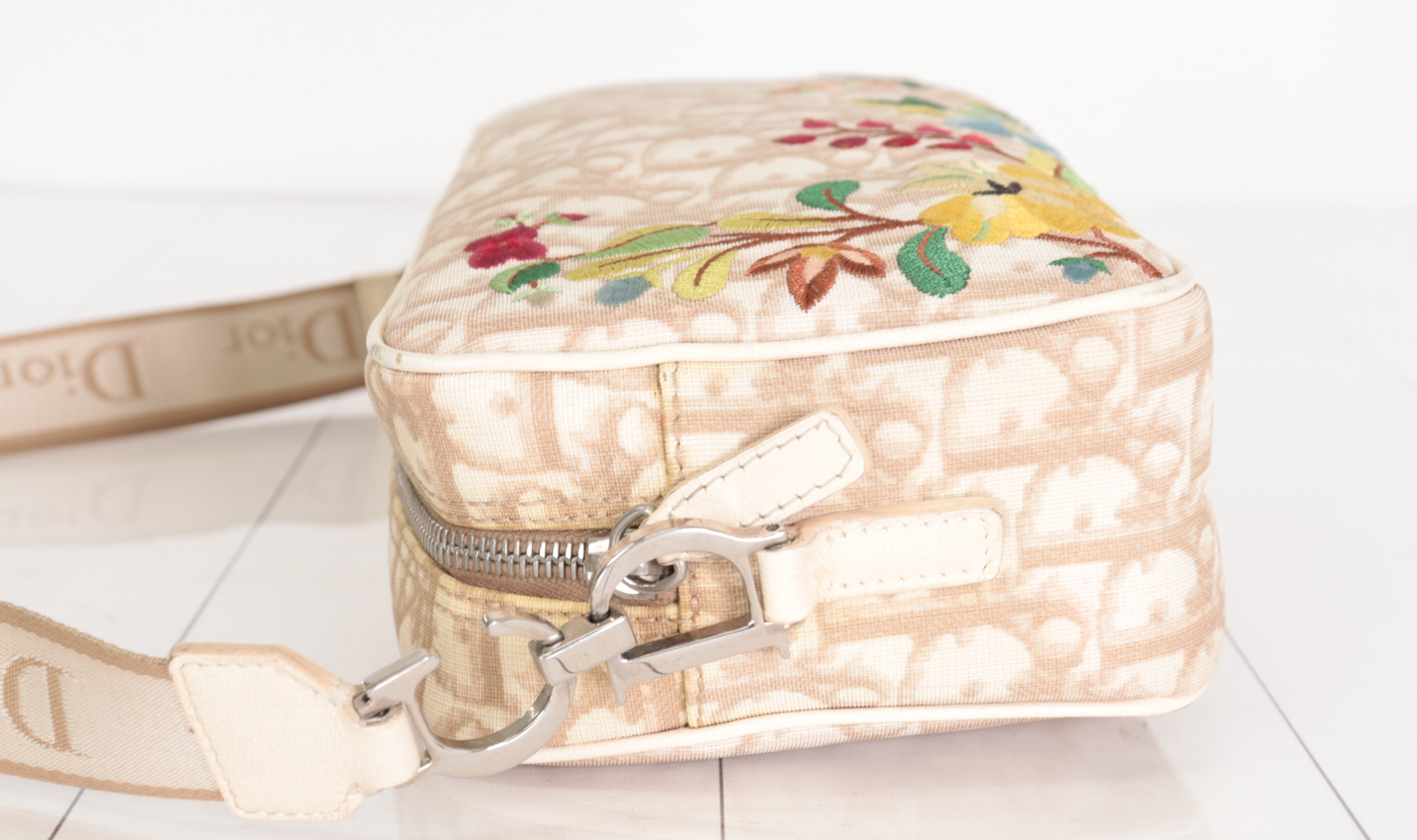 Christian Dior Trotter Beige Floral Embroidery