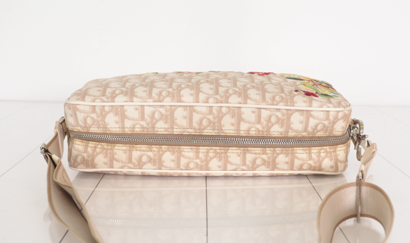 Christian Dior Trotter Beige Floral Embroidery