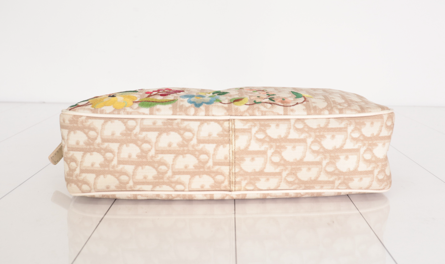 Christian Dior Trotter Beige Floral Embroidery