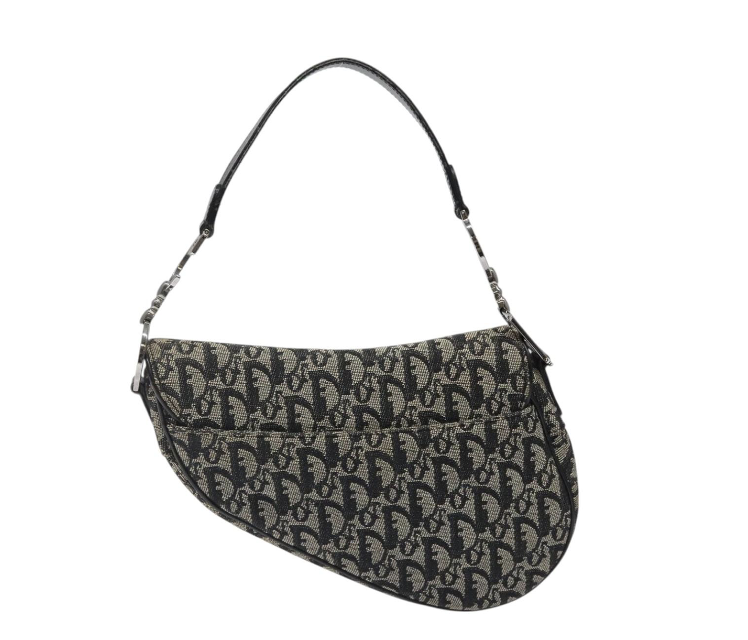 Dior Saddle Vintage en canvas negro