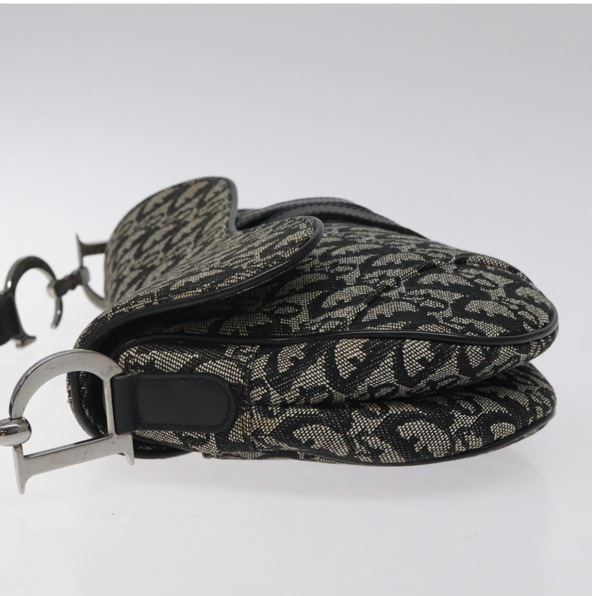 Dior Saddle Vintage en canvas negro
