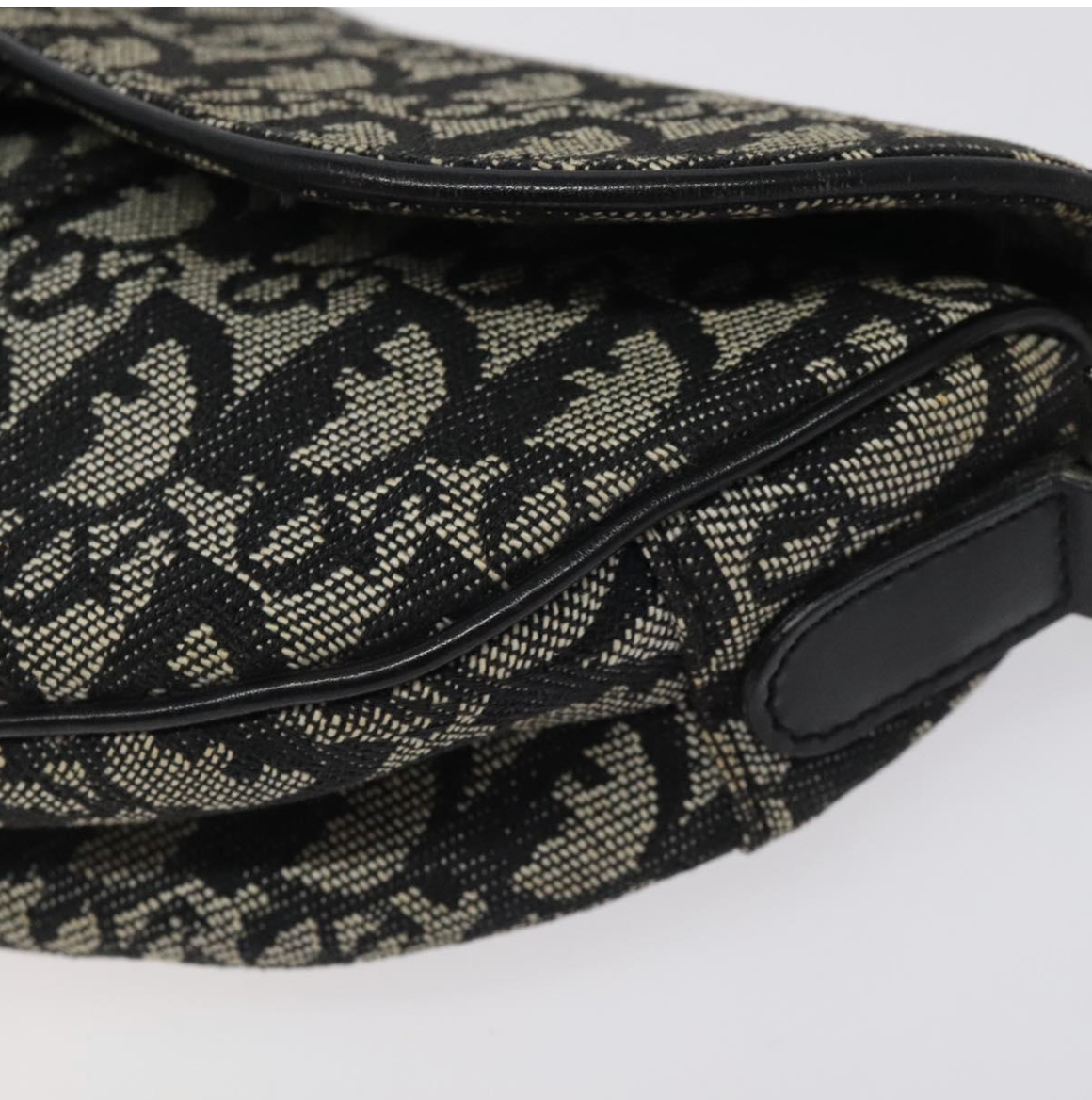 Dior Saddle Vintage en canvas negro