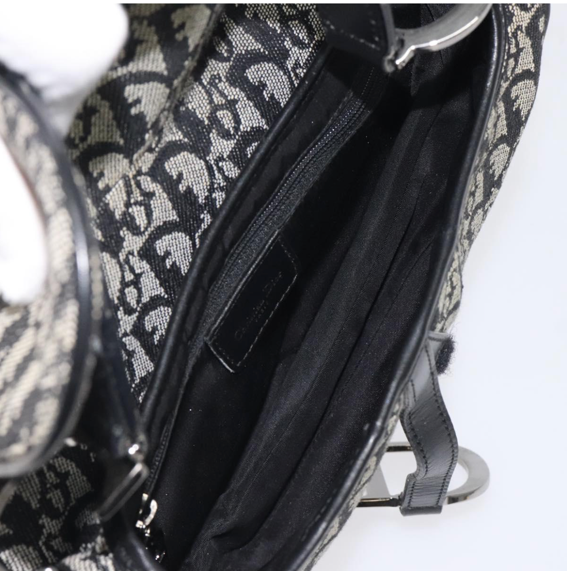 Dior Saddle Vintage en canvas negro