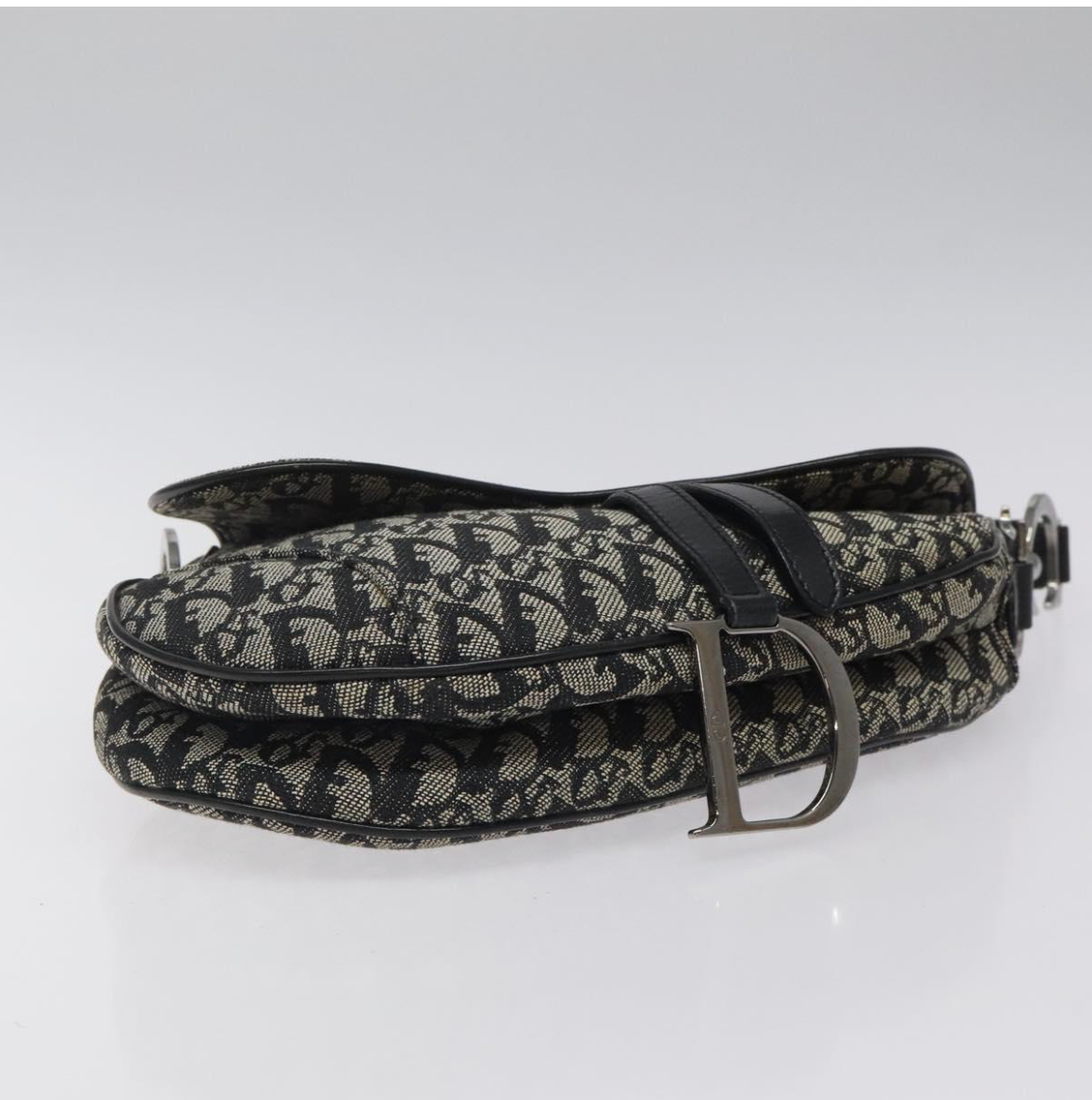 Dior Saddle Vintage en canvas negro