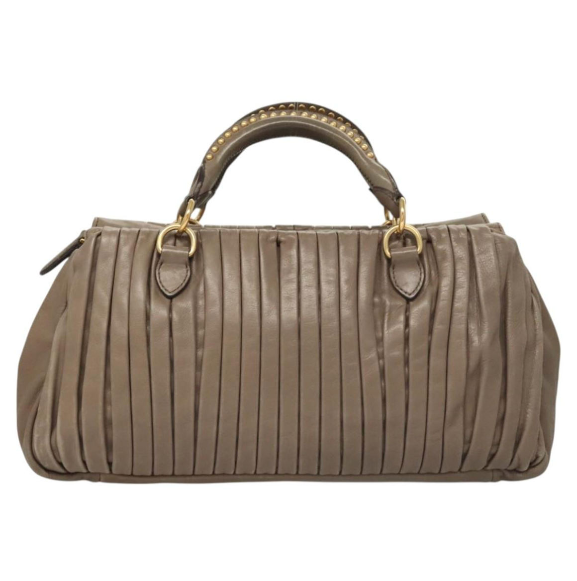 Bolso Miu Miu de piel gris topo