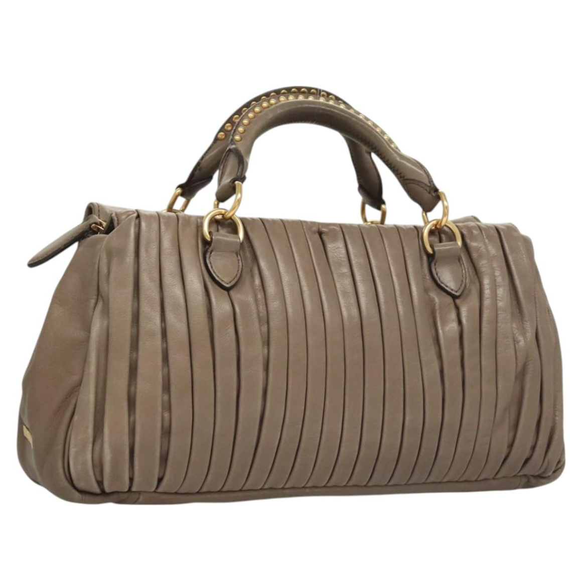 Bolso Miu Miu de piel gris topo