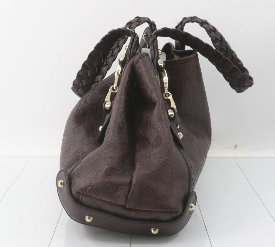 Gucci Pelham Guccissima Marrón Oscuro Piel