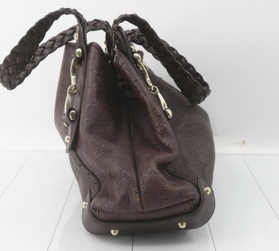 Gucci Pelham Guccissima Marrón Oscuro Piel