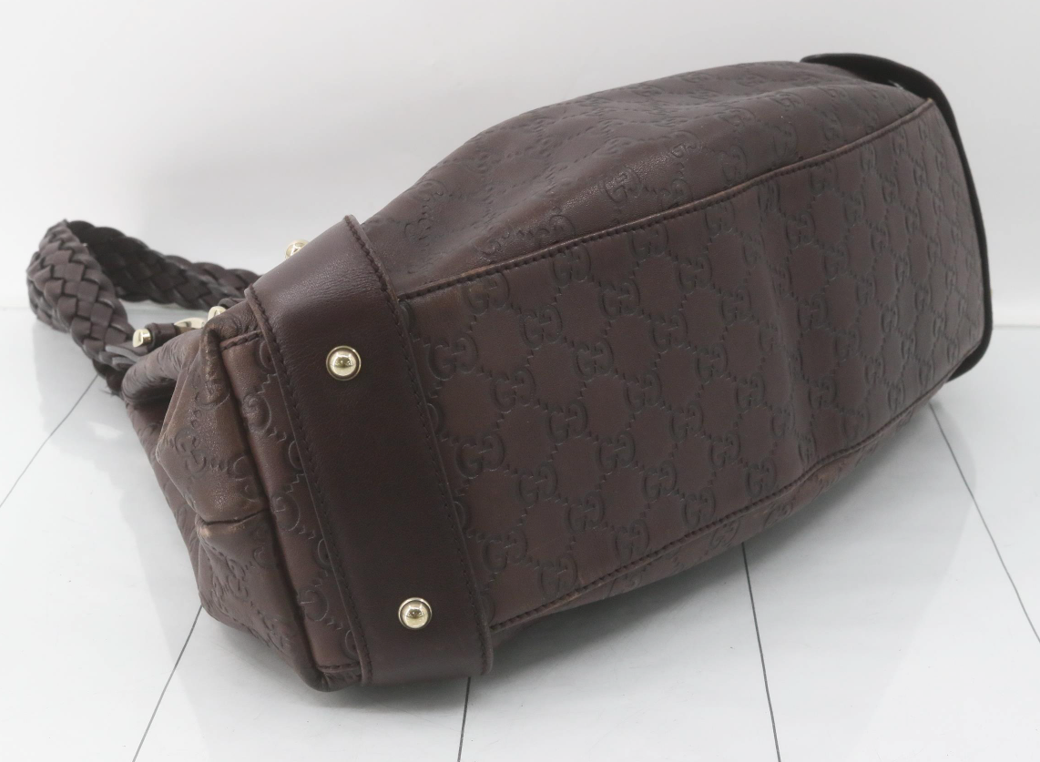 Gucci Pelham Guccissima Marrón Oscuro Piel