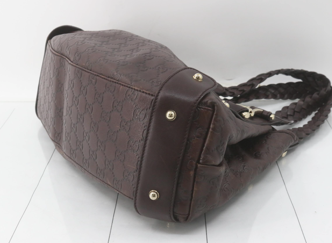 Gucci Pelham Guccissima Marrón Oscuro Piel