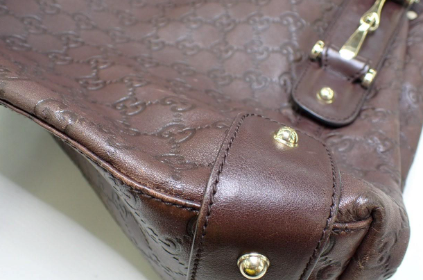 Gucci Pelham Guccissima Marrón Oscuro Piel