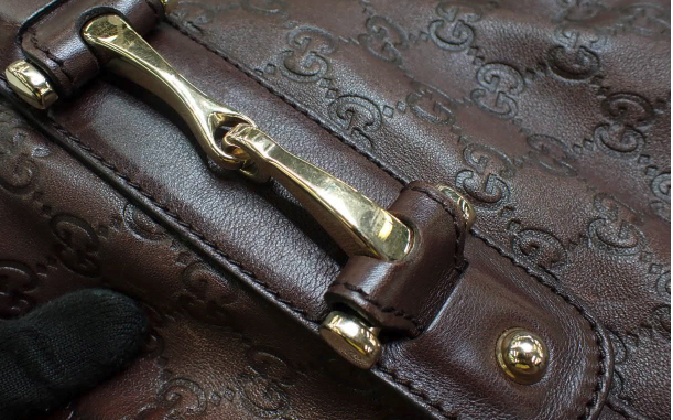 Gucci Pelham Guccissima Marrón Oscuro Piel