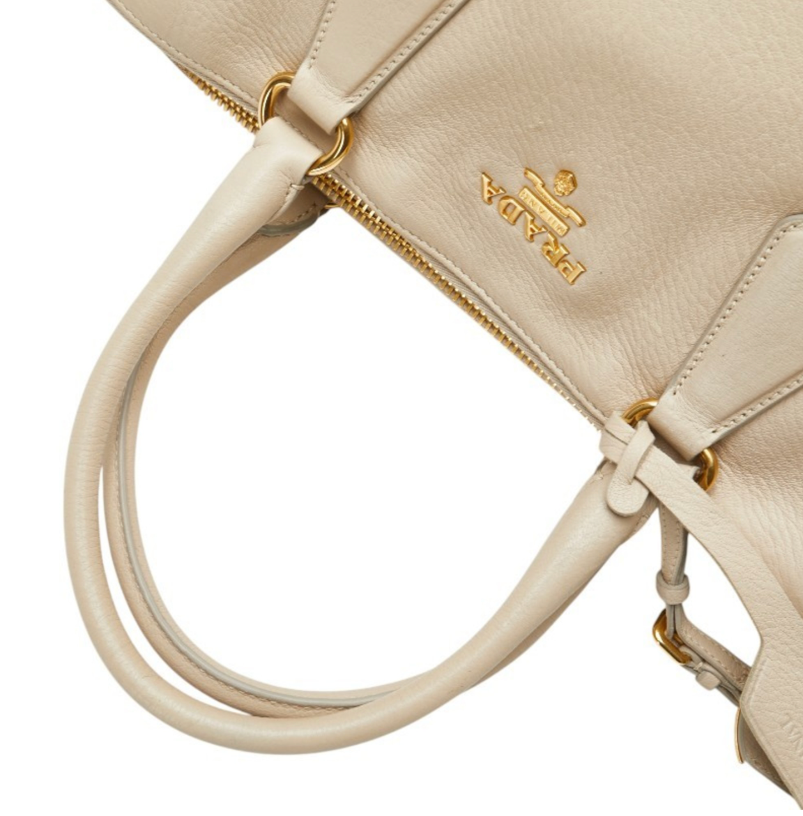Prada Vitello en cuero beige con bandolera