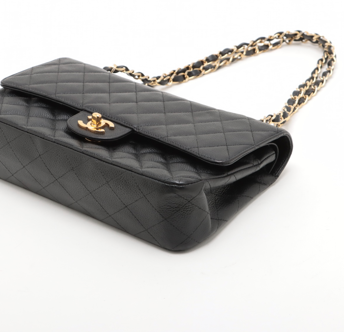 Chanel Classic Double Flap Mediano 11.12 en piel negra con hardware 24k