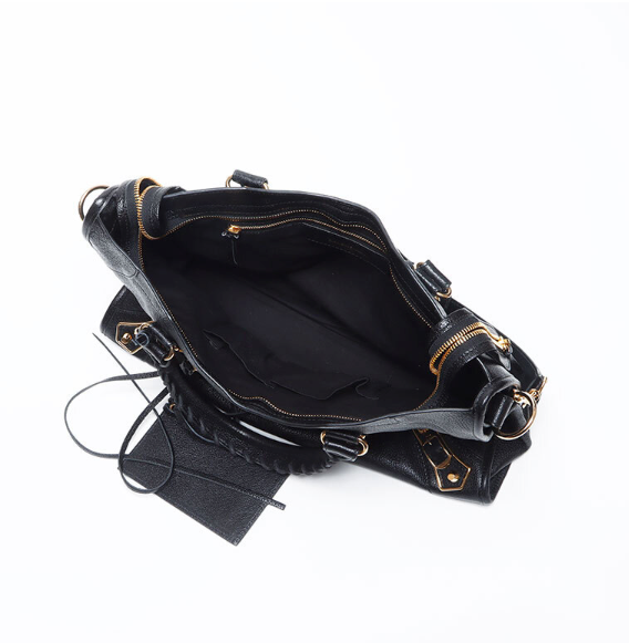 Balenciaga Classic City Mediano en negro con herrajes dorados