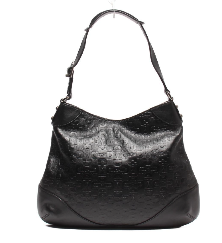 Gucci Hobo en piel negra con insignias Horsebit