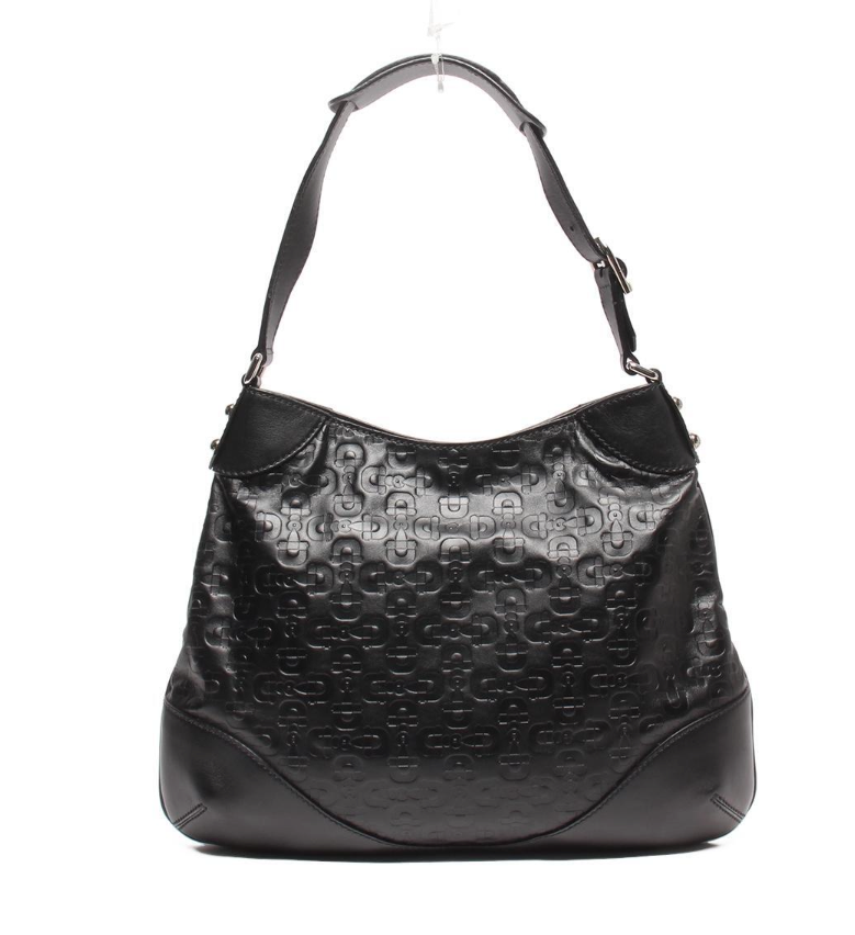Gucci Hobo en piel negra con insignias Horsebit