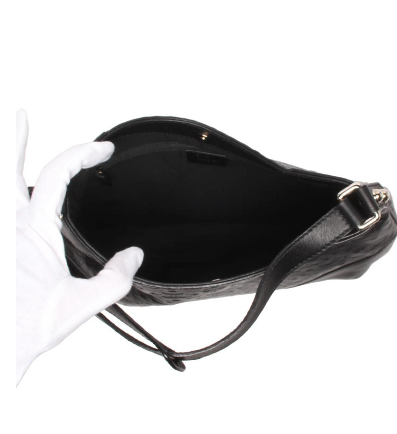 Gucci Hobo en piel negra con insignias Horsebit