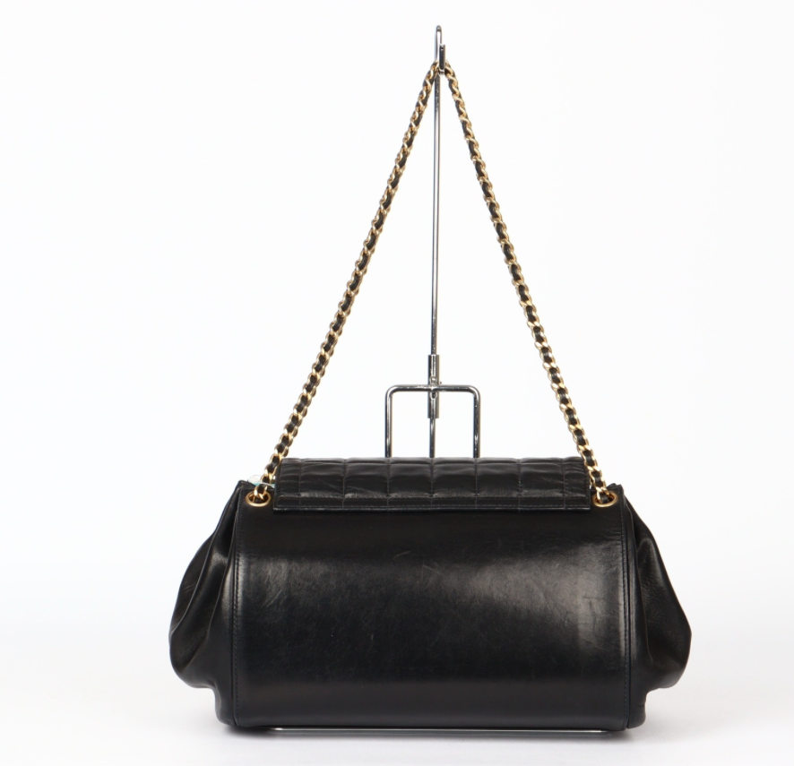 Chanel Choco Bar 2.55 Mini Chain Shoulder – Piel de Cordero Negro y Turquesa
