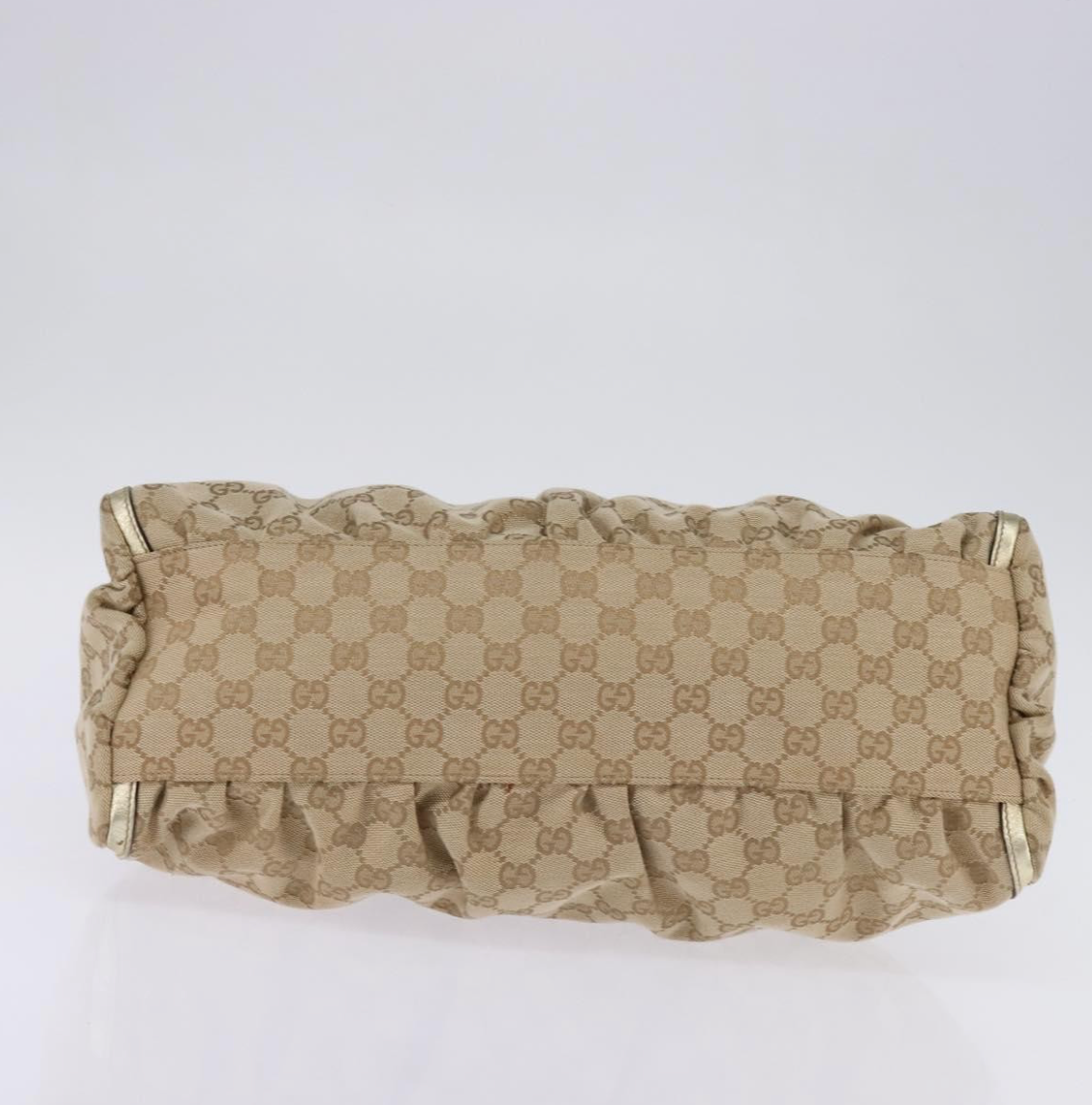 Gucci D-Ring Tote Bag – Monograma beige con piel dorada