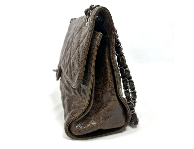 Chanel Classic Single Flap Bag – Piel Marrón en caviar