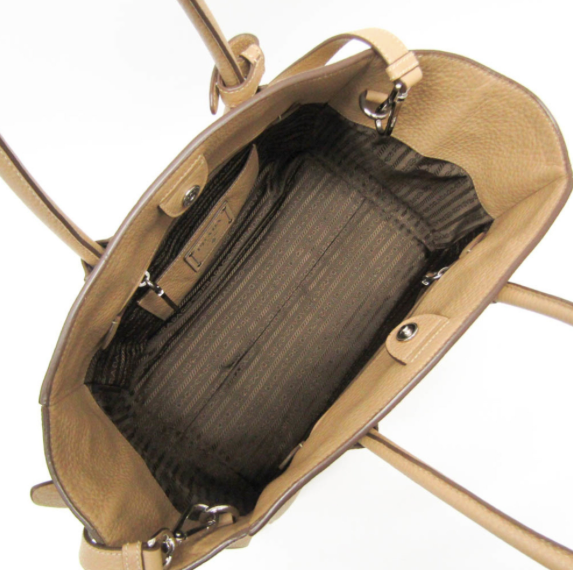 Prada Tote Bag – Piel Beige con Bandolera